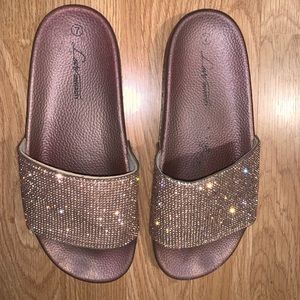 love university Shoes - Women’s Rhinestone Slides love university Shoes - Women’s Rhinestone Slides